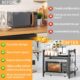 JAMATA Support de four a micro-ondes,2 Niveaux Support de Four a Micro-Ondes Extensible,Etagere Rangement Cuisine Four a Micro Ondes