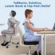 5 Stars United Coussin de siege pour Bureau - Oreiller en Mousse a memoire de Forme a 100, Soulagement de la Douleur Coccyx, sciati