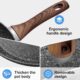 Rainberg Poele a frire en granit avec revetement antiadhesif, anti-rayures, compatible avec l'induction (32 cm)