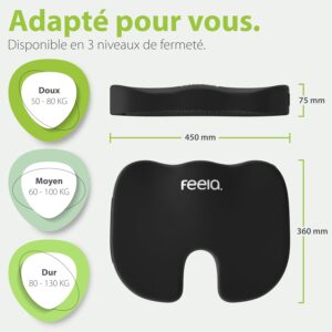 Coussin orthopédique feela 3 degrés - coccyx, bureau