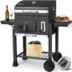 713GXvTxvbL._AC_SL1500_.jpg Barbecue Charbon de Bois, Chariot a Barbecue XXL, Grand Grill XXL a Charbon avec Couvercle, Roues et Thermometre, Reglable en Hauteu