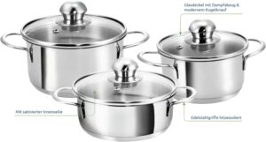 Kopf 124238 Mini cocotte Parvus, 2 pieces, Ø 12 14 cm, 0,65 0,7 litre, inox