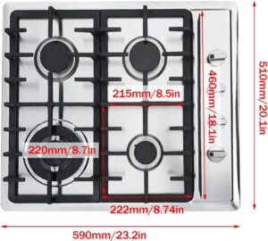 713IGbFyPgL._AC_SL1500_.jpg Cuisiniere a gaz integree, a 4 feux, gaz naturel, propane, encastrable pour gaz naturel, propane, en acier inoxydable, protection th