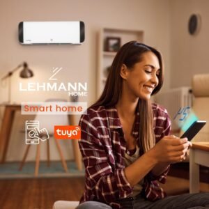 Lehmann LHOHH-2013A Chauffage mural avec 2 niveaux de puissance 10002000 W Mural avec Wi-Fi, telecommande, affichage LED Chauff