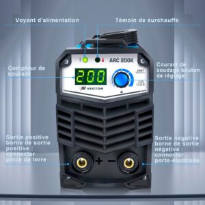 Poste à souder à électrodes MMA 200A Inverter - Kit casque