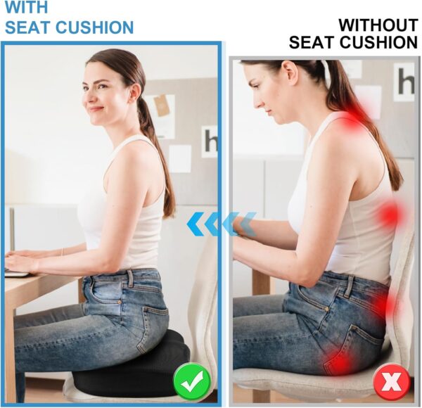 Coussin Coccyx,Coussin Ergonomique Assise, Coussin Chaise Bureau, Mousse a Memoire de Forme, pour Siege Voiture Auto Conducteur Faut