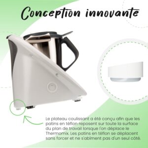 KochFix - Plaque coulissante pour Thermomix TM5TM6 - Glissiere invisible - Pour deplacement securise du Thermomix - Accessoires The