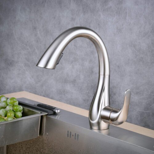 Robinet de cuisine professionnel nickel brossé 360°