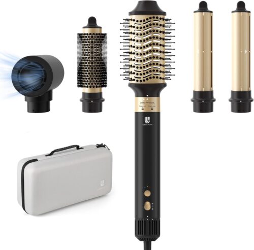 webeauty 5 en 1 Brosse Soufflante Air Styler, 110 000 RPM Seche-cheveux Ionique Haute Vitesse, sechage rapide, avec boucleur a