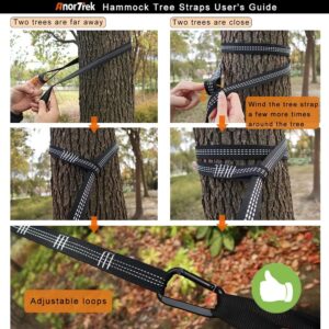 Hamac de voyage AnorTrek nylon super léger 2 sangles d'arbre