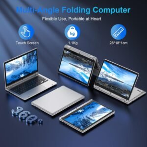 Celeron N4020 Laptop 11.6 Inch 6GB RAM 128GB SSD Laptop 360 Foldable with Touch Screen PC Laptop, WiFi 2.4G5G Bluetooth, 1366 x 76