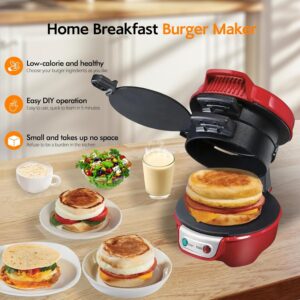 Appareils A Sandwiches, Muffin Burger Maker Et Grill SandwichHamburger, Avec Une Bague A Œufs, Parfait Pour Le Hamburger, Collation
