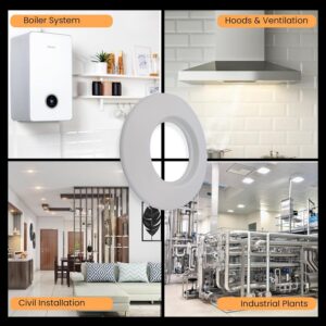 TYGERIX White EPDM Rubber Rosette Wall Covering 100 mm Flexible Rosette for Covering Boilers, Stoves and Any System Hoses Heat R