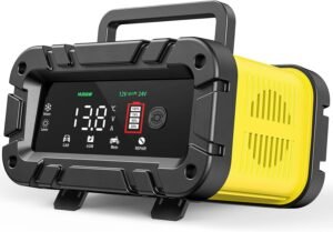 Husgw 12V24V 20A Car Battery Charger, Intelligent Battery Charger with Automatic Repair Function and LCD Display, Lithium Battery C