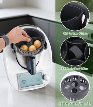 Cuiseur a Œufs et Moule a Œufs Poches, Accessoire compatible pour Thermomix TM6, TM7, TM31, Sans BPA, Pour 4 Oeufs Poches 6 Œufs C