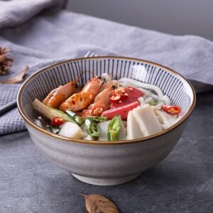 715-Mx3Dv2L._AC_SL1500_.jpg SDFVSDF 2X Bol De Ramen en Ceramique Japonaise, Cadeau creatif Bols a Ramen retro avec Baguettes et cuilleres, pour Micro-Ondes, pou