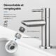 Mitigeur lavabo eau froide Ibergrif monocommande inox gris