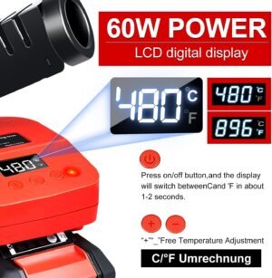 7153g1bk8rL._AC_SL1500_.jpg Fer a Souder Sans Fil Pour Batterie Einhell Power X-Change 18V,Kit de Soudure 100W Temperature Reglable 180-480C Visible,Fer a Soud
