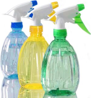Gentpovth 3 Pieces 500ML Flacon Spray Bouteilles Vide Rechargeable (Jaune-vert-bleu)