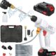 Nettoyeur Haute Pression avec Buse 6 en 1, 260 PSI Nettoyeur Haute Pression sans Fil avec 2 Batteries, avec Tuyau de 5M, Pot en Mous