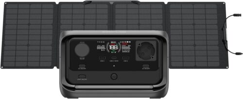 EF ECOFLOW RIVER 3 Plus Portable Power Station with 110W Solar Panel, 286Wh LFP Battery, 1200W Output, 16h Battery for 100W Devices