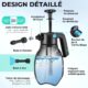 HAUSHOF Pulverisateur Mousse Manuel 2 L, Pulverisateur a Pression a Main avec 2 Buses Reglables, pour Lavage Voiture, Nettoyage Dome