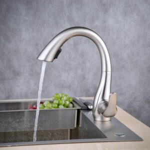 Robinet de cuisine professionnel nickel brossé 360°