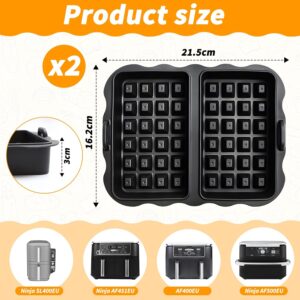 2 Pieces Moule Gaufre Air Fryer pour Ninja AF400EU, AF451EU et SL400EU, Moule Silicone Patisserie Accessoires Air Fryer, Moule Gatea