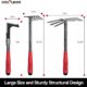 FLORA GUARD 6 Pcs Garden Tools Stainless Steel Garden Tool Kit with 2-in-1 Hoe, Treulle, Rakes, Weeder Knife, Hammered Finish, for P