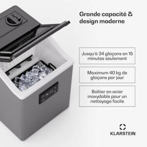 Machine à glaçons Klarstein FrostMaster 40 kg/jour inox