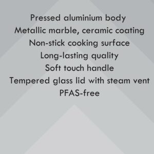 Progress Marmite 24cm (2.76L) en Aluminium Trempe avec Couvercle en Verre Trempe, Faitout avec Revetement Anti-adhesif en Ceramique