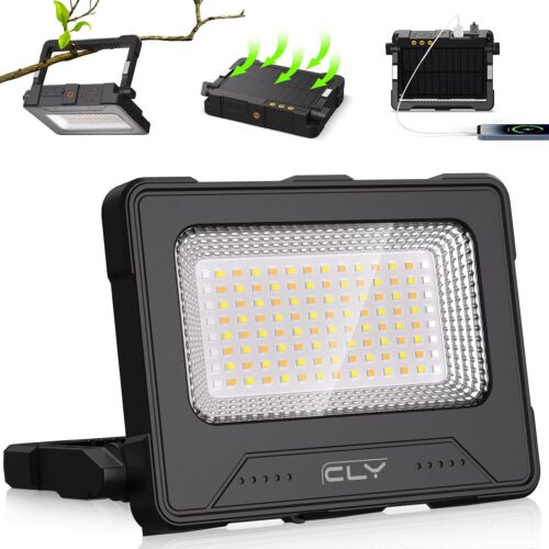 CLV Projecteur LED Rechargeable USB 60W 12000MAH Projecteur Chantier Portable Magnetique 4 modes d'eclairage et 5 niveaux de luminos