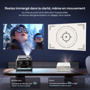 Projecteur 4K Aurzen Boom Mini - Google TV, Dolby, 500 ANSI