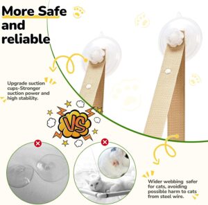 CATISM Pliable Hamac Chat Fenetre jusqu'a 20kg, Hamac pour Chat avec Ventouse Puissante, Tissu Lavable, Support pour Rebord de Fenet