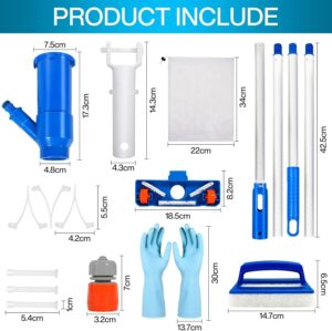 Aspirateur de piscine ZZXLOPEZ 168 cm portable, 4 tiges