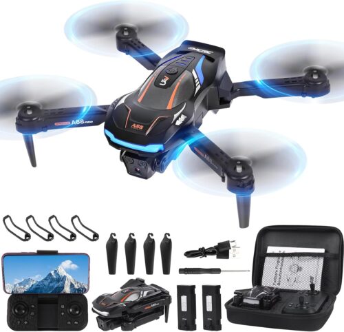 Mini Drone pour Enfant avec Camera 1080P HD, Avec une touche decollageatterrissage, Flip 3D, Capteur de gravite, Controle gestuel,