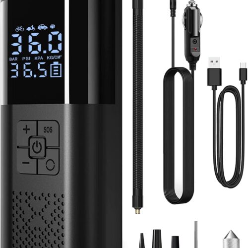 716C4sifbrL._AC_SL1500_.jpg SERVOMASTER Portable Air Compressor, Wireless Car Tyre Inflator with Gauge, Mini Compressor 150PSI 12V DC, Car Accessory for Men, wi