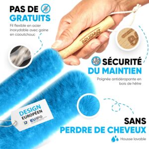 BRUSHYZ Brosse Radiateur Longue 115cm I Brosse pour Radiateur sans Rayures I Plumeau Radiateur avec Housse Flexible et Lavable I Bro