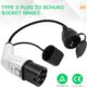 AOHEWEI Type 2 to Schuko Car Charger Adapter IEC 62196 Type 2 EV to Schuko Socket Car Charger Adapter 16A 3.5KW