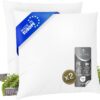FAM Home Oreiller 60x60 Lot de 2 Anti Acarien I Coussin Rectangulaire Moelleux Microfibre Douces Hypoallergenique Entretien Facile