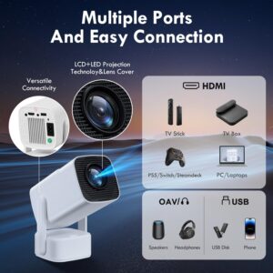 SEPYMP Portable Mini Projector, 4k Projector, Independent Speaker 5 Watts, 1080P HD, 350 ANSI, Android 11, Pre-Installed Netflix, Yo
