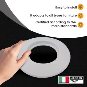 TYGERIX White EPDM Rubber Rosette Wall Covering 100 mm Flexible Rosette for Covering Boilers, Stoves and Any System Hoses Heat R