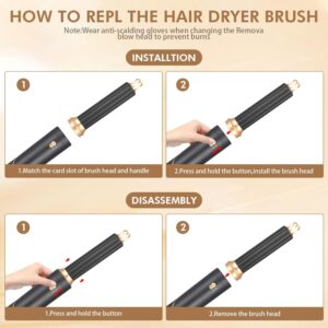 Air Styler 6 en 1 Brosse Soufflante Seche Cheveux, Boucler les Cheveux avec de l'Air Brosse Lissante, Outils de Coiffure Multifoncti