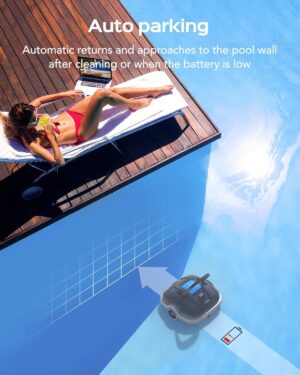 716pD6TGUUL._AC_SL1500_.jpg WYBOT Wireless Pool Robot for Above Ground Pools up to 80 m2, Double Motorised Vacuum Cleaner Robot Swimming Pool 100 Minutes Powerf