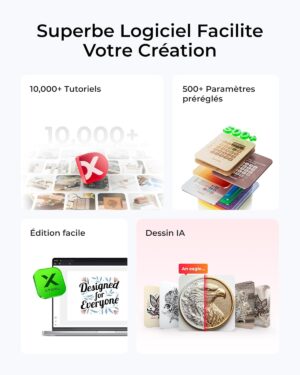 xTool S1 40W Graveur Decoupe Laser avec Panneau de Travail et Assistance d'air, Positionnement a Pin-Point, 600 mms, Gravure Laser