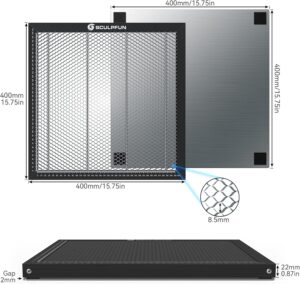 Table de travail laser a fossettes SCULPFUN avec coussin de protection laser pour machine laser S9 S10 S6 A10 X7 A5 Pro,400x400mm No