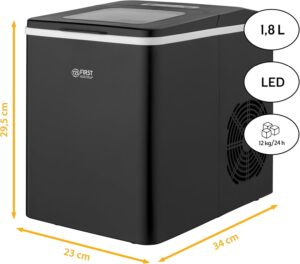 Machine à glaçons TZS First Austria 1,8L 12 kg/24h noire