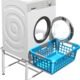Socle de machine a laver 40cm renforce avec tablette, chassis en acier entierement soude donc extremement stable, pieds soudes sur t
