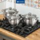 717P9NxKYAL._AC_SL1500_.jpg Daniks Classic Batterie de Cuisine INOX avec Couvercles en Verre, 6 Pieces, Casseroles 161820 cm, Tous Feux Dont Induction, Echell