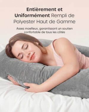 Coussin grossesse Nuliie - Oreiller U, dos/hanches/jambes